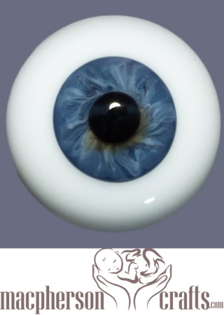 20mm Mouth Blown Glass Eyes -  Blue