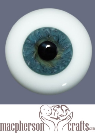 20mm Mouth Blown Glass Eyes -  Blue Green