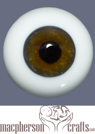 20mm Mouth Blown Glass Eyes -  Brown