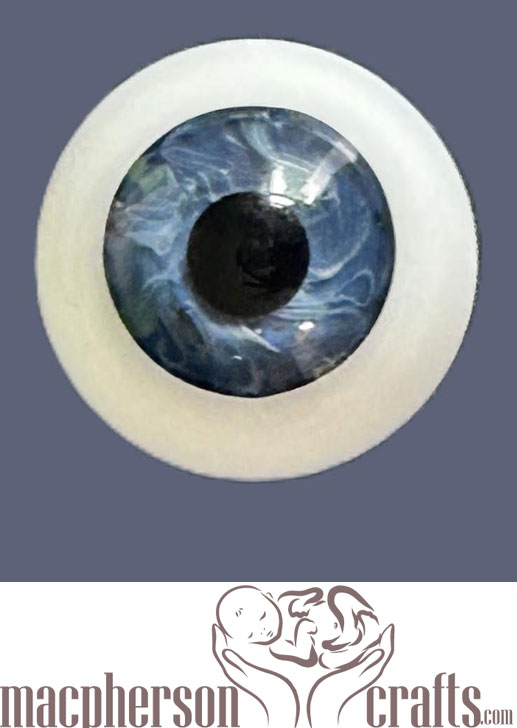 18mm Mouth Blown Glass Eyes -  Dark Blue