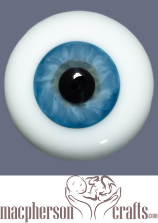 20mm Mouth Blown Glass Eyes -  Light Blue