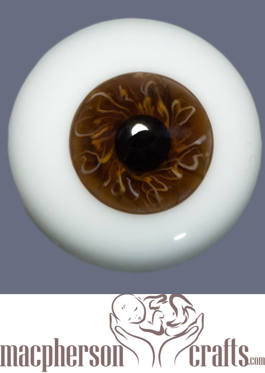 18mm Mouth Blown Glass Eyes -  Dark Brown