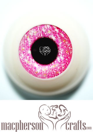 20mm Acrylic Eyes Glitter Sparkle Style - Pink