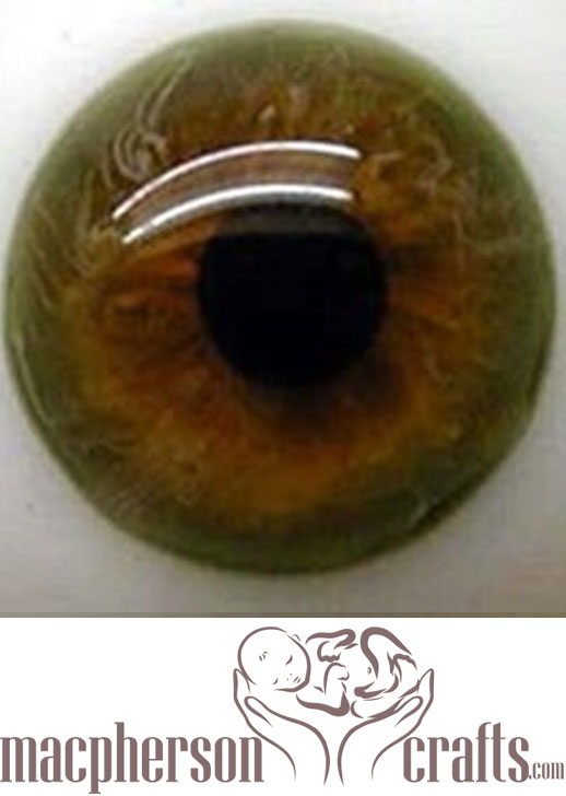 20mm Mouth Blown Glass Eyes - - Green Brown