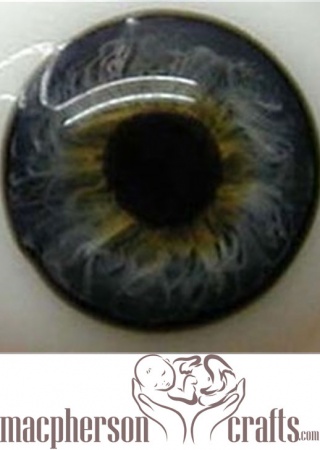 20mm Half Round Real Life Glass Eyes - Dark Blue