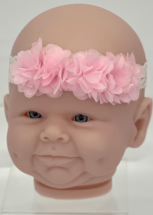 Headband Five Pink Flowers