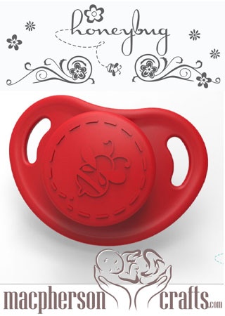 HoneyBug Cutie Pie Micro Preemie Pacifier - Sweetheart Red