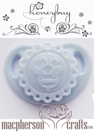 HoneyBug Cutie Pie Vintage Micro Preemie Pacifier - Pebble Blue