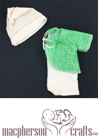 Micro 3pc set ~ Green (Hat/jacket/romper) 