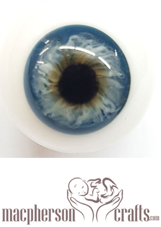 18mm Mouth Blown Glass Eyes -  Aqua Blue