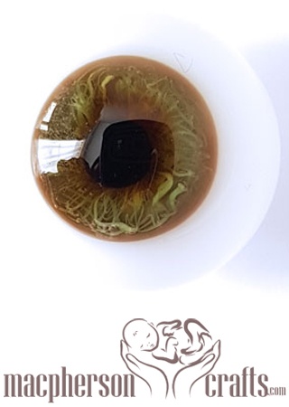 x 20mm Mouth Blown Glass Eyes -  Green Grey