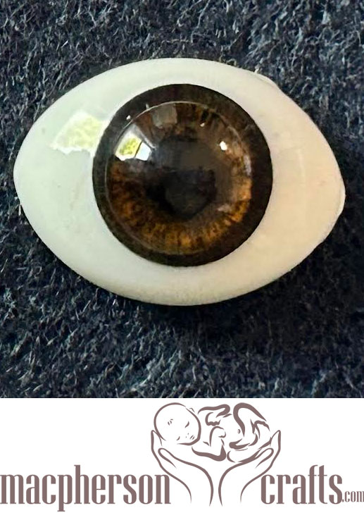 12mm Oval Glass Eyes - Asian Brown