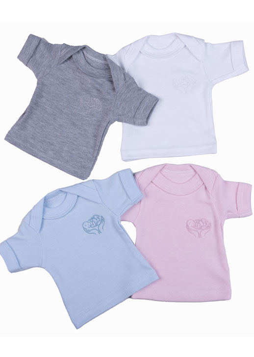 A Micro Preemie Short Sleeve Envelope T-shirt ~ White