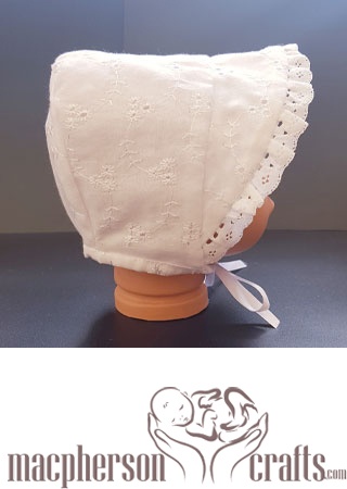 White Eyelet Bonnet ~ Preemie