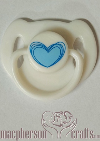 White & Blue Heart Pacifier