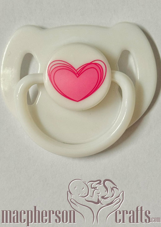 White &amp; Pink Heart Pacifier